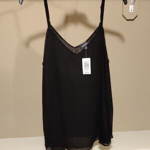 torrid Black Sheer V-Neck Camisole with Adjustable Straps